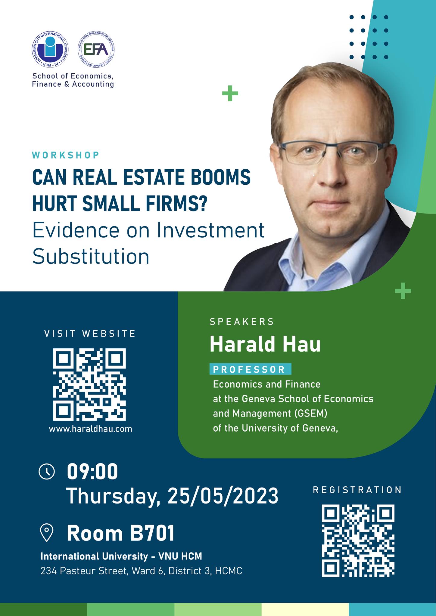 Hội thảo” Can Real Estate Booms Hurt Small Firms? Evidence on Investment Substitution” – GS. Harald Hau.